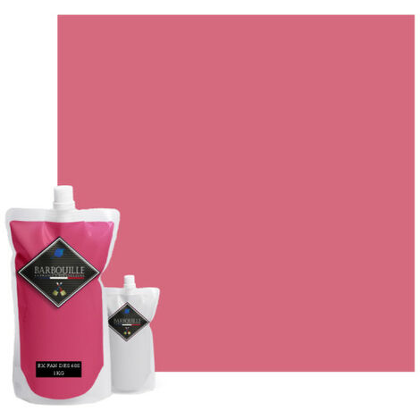 Pintura/resina epoxi brillante bicomponente BARBOUILLE - Para azulejos, gres, laminado, PVC - 1kg - Rosa Ex fan des 60's