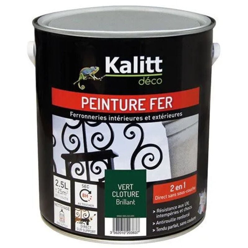 

Pintura para hierro valla verde brillante 2,5 litros