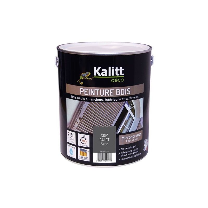 

Pintura para madera satinada gris guijarro 2,5 litros