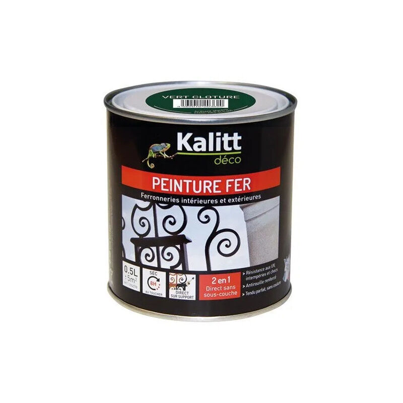 

Pintura antioxidante para hierro, verde brillante, para vallas 0,5 litros