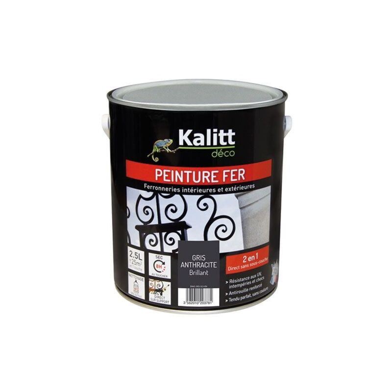 

Pintura de hierro antioxidante gris antracita de 2,5 litros