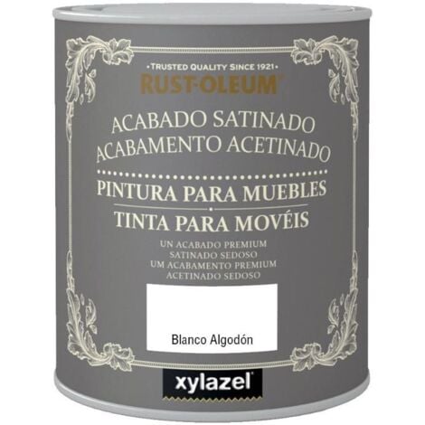 XYLAZEL pintura satinada mueble blanco algodon 750 lata , Rust Oleum Pintura muebles Xylazel Acabado Satinado. Una elegante pintura de acabado satinado para renovación de muebles.