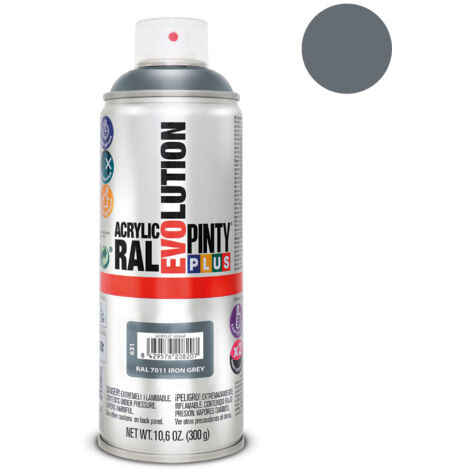 Pintura Spray PintyPlus Evolution RAL 7011 Gris Hierro 520cc