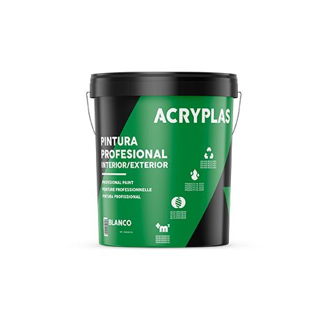 Pintura Tkrom Acryplas Q1 interior-exterior blanco satinado 15 Lt