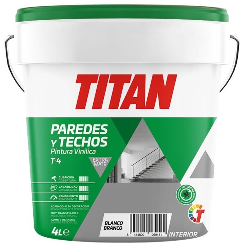 

Pintura Vinilica Mate Int. 4 Lt Bl T4 - Titan