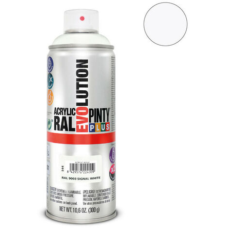 PINTY - Pinty bombe acryl brillant 400 ml blanc de sécurité ral 9003