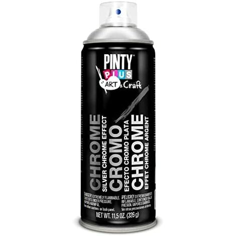 PintyPlus Art & Craft Sprühfarbe, Chrom-Silber-Effekt, 520 cc, C150