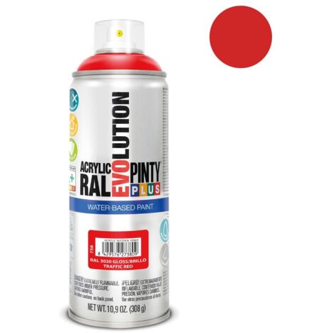 PintyPlus Evolution Farbe auf Wasserbasis – RAL 3020 Rot, Verkehrssignalisierung, 520 cc