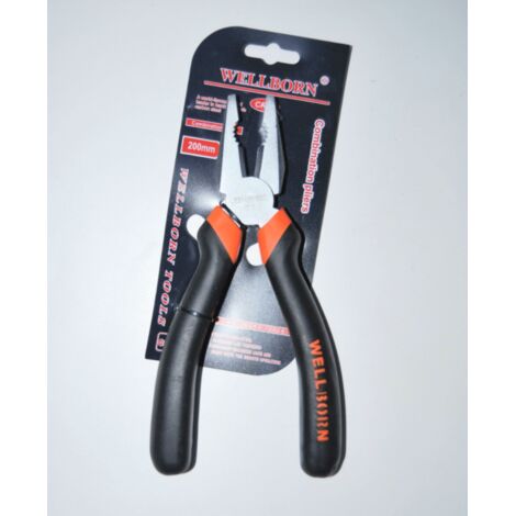 PINZA 8&quot 200 mm MANICI ISOLATI RIVESTITI IN GOMMA ANTISCIVOLO ELETTRICISTA 552