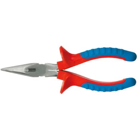 Pinza a becchi semi tondi piegati con manico rivestito in PVC -200 mm