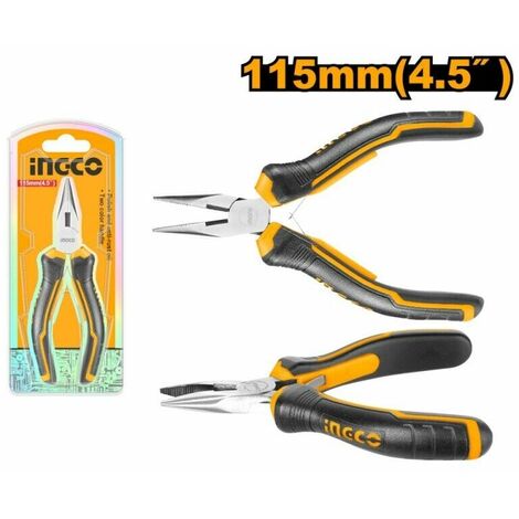 Pinza a becco Lungo INGCO - Cr-V con manico ergonomico antiscivolo 115 mm / 4,5