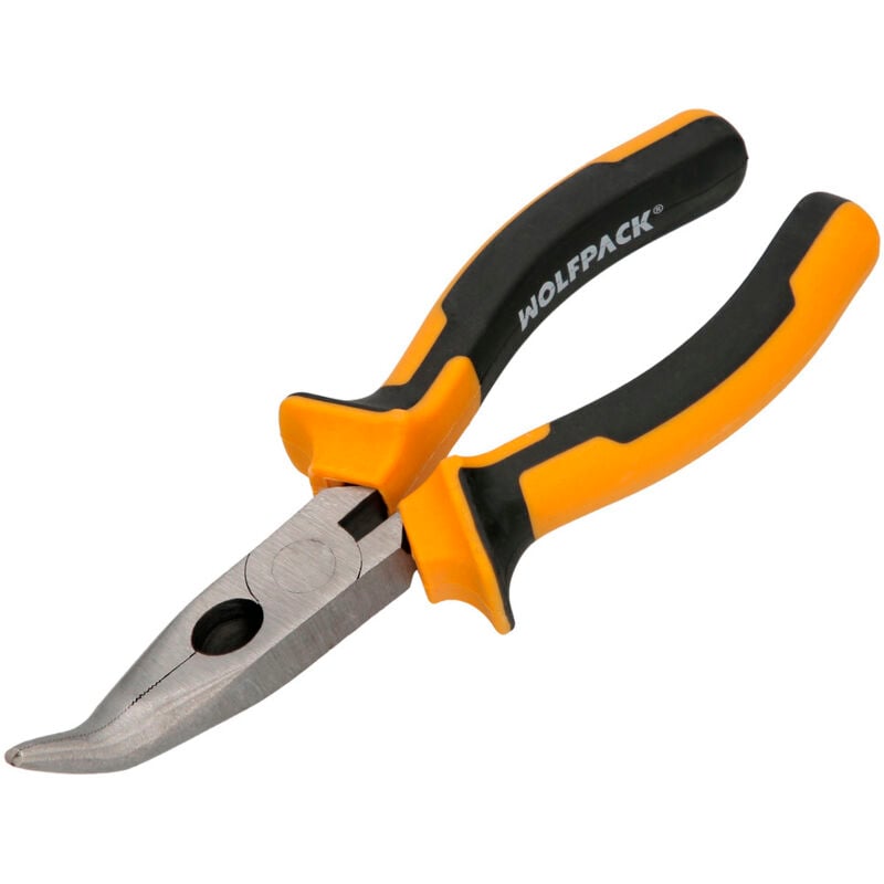 Image of Wolfpack - linea profesional Pinze a bocca curva 150 mm. Pinze a becchi curvi in acciaio din 5745, pinze a becchi curvi lunghi,