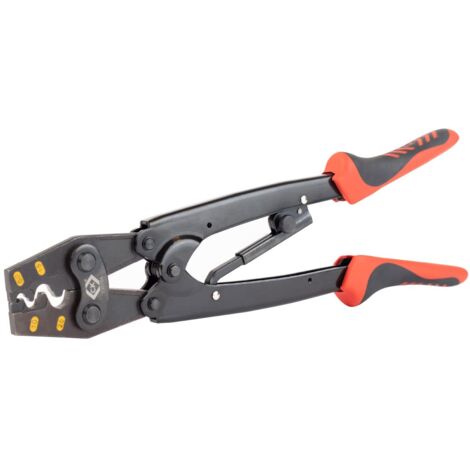 Pinza a cricchetto per puntali a bocca campana, 6 - 25mm²