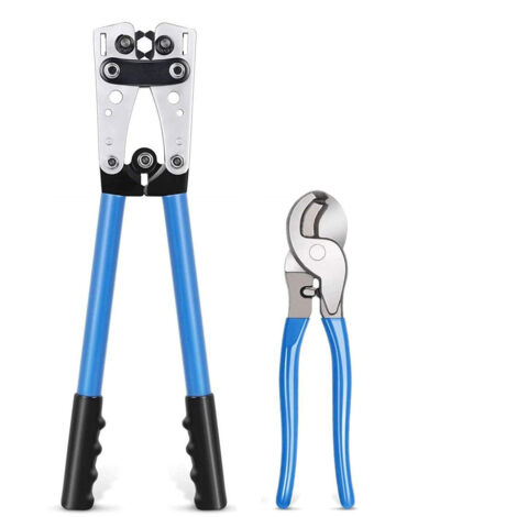 Pinza a crimpare per terminali - Pinza a cricchetto per elettricista con tagliacavi per tagliare e crimpare cavi 10-1 AWG