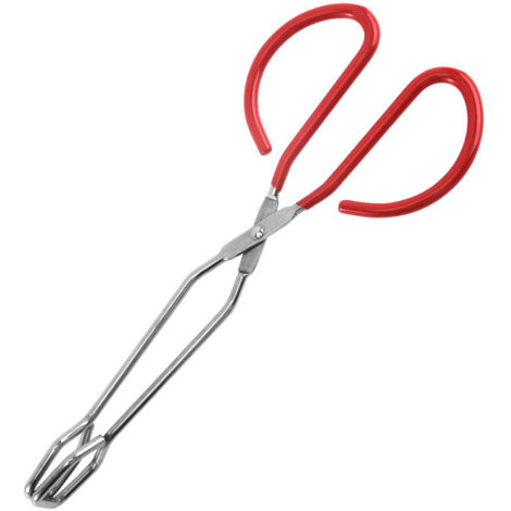 Pinza a forbice in acciaio inossidabile, set di 2 pinze per barbecue lunghe rosse, pinze a forbice per barbecue