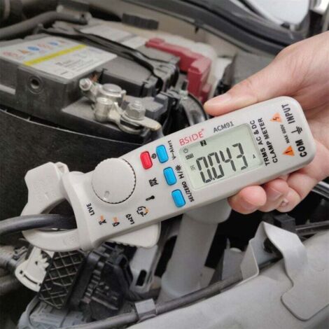 Pinza amperimétrica ACM91 de 1 mA CA/CC, rango automático TRMS, 6000 cuentas, multímetro de capacitancia, comprobador de alerta de voltaje con pinza y clip de bolsillo