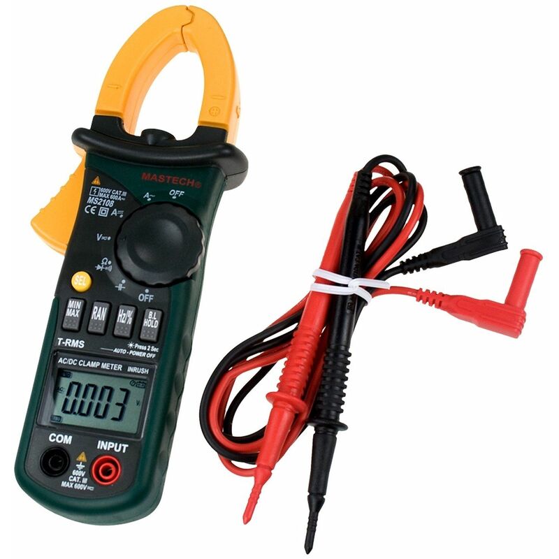 

PINZA AMPERIMETRICA AUTORANGO MS2108A TRUE-RMS MULTIMETRO, FREQUENCIA, Y CAPACIMETRO CAT - Mastech
