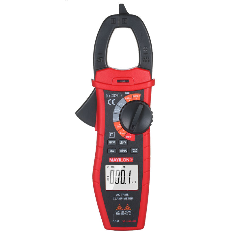 

Pinza amperimetrica digital de CA 6000 cuentas, rango automatico, pantalla LCD, multimetro, con luz de fondo - Mayilon