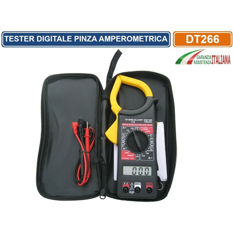 Image of Pinza amperometrica digitale tester tensione ac dc multimetro con puntali