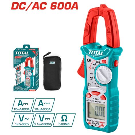 PINZA AMPEROMETRICA MULTIMETRO DIGITALE MISURAZIONI AC DC 600A 600V TOTAL