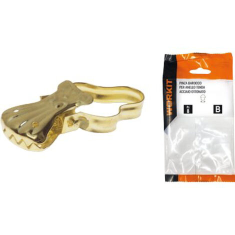 PINZA BAROCCO X ANELLO TENDA SELF WORKIT - ACCIAIO OTTONATO + ARCO CF=PZ 8- 5 confezioni