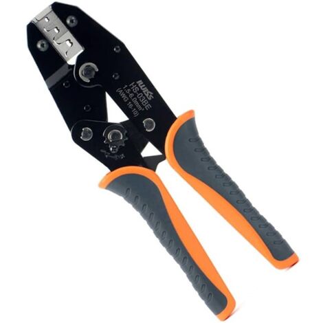 Pinza crimpatrice a cricchetto per terminali faston, forcelle e occhielli 1.00–6.00 mmq