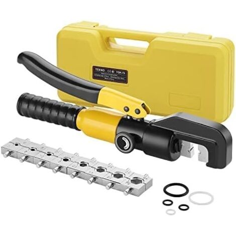 Pinza crimpatrice idraulica 10T con 9 matrici esagonali, corsa 12 mm, kit di utensili per crimpatura 4-70 mm² per terminali di crimpatura di capicorda per cavi