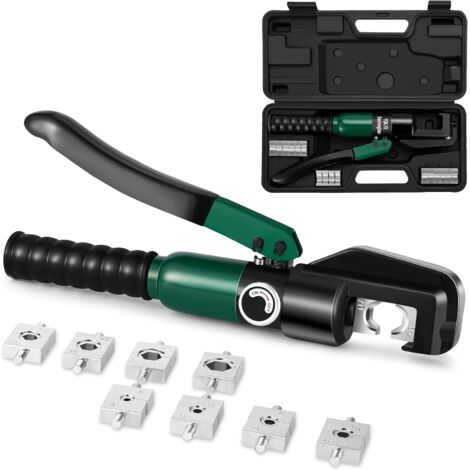 Pinza crimpatrice idraulica per pressacavi da 6-50 mm², kit di utensili per cavi terminali elettrici con 8 matrici (pinza crimpatrice da 4-70 mm²) (YQK70 (pinza crimpatrice da 4-70 mm²))