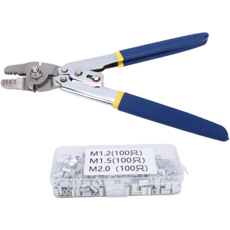 Pinza crimpatrice per funi metalliche da 10 pollici, pinza crimpatrice con 300 manicotti ad anello in alluminio.
