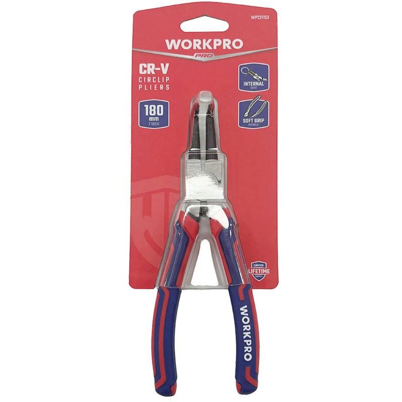 Workpro - Pinza curva per rondelle di ritenzione