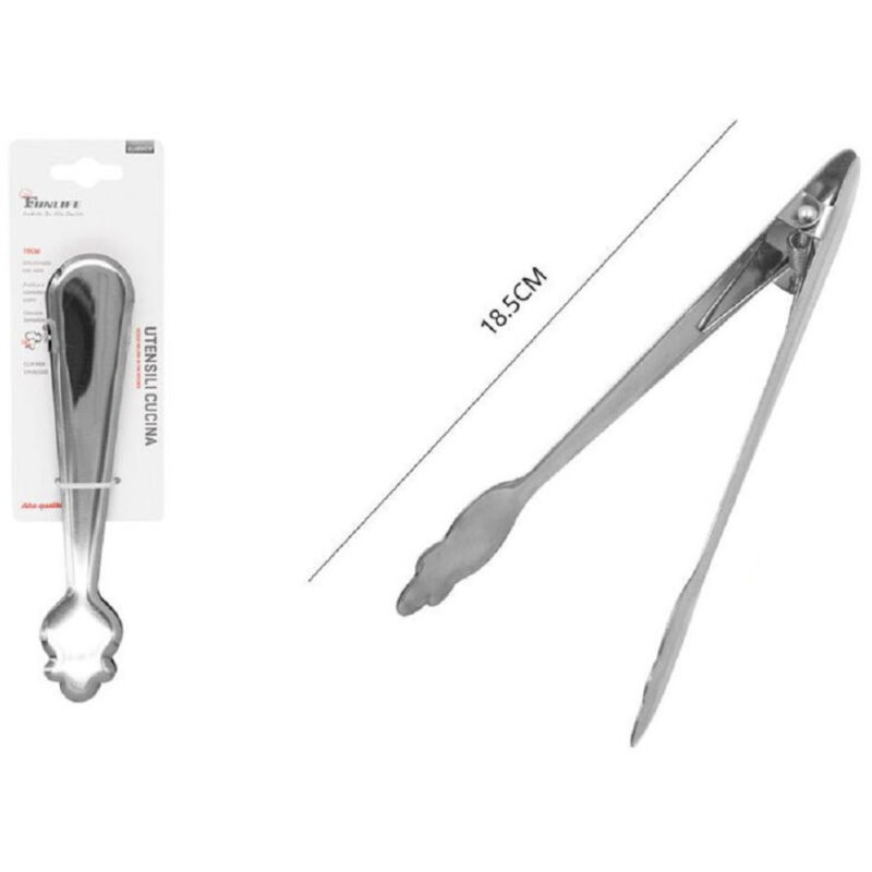 Trade Shop Traesio - Trade Shop - mehrzweck-küchenzange edelstahl eis-clip 18,5CM werkzeuge 50343 -