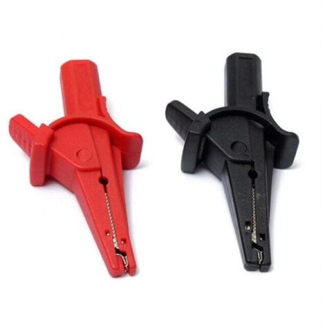 Pinza de cocodrilo, 10 A, negra, roja, pinza de cocodrilo para multímetro, pinza de prueba de aislamiento de corriente