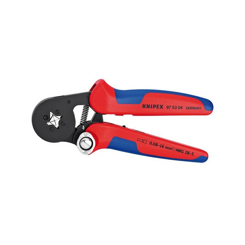 

Knipex - Pinza de engatillar los bornes, sección del conductor : 0,08-16 mm², Tipo -, utilización bornes con y sin brida plástico, Largo : 180 mm