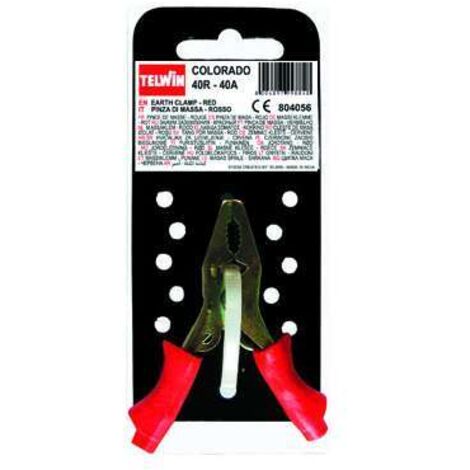 Pinza di massa rossa 40A