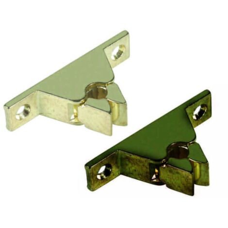 Pinza fermaporta senza incontro - Specifiche: mm 60x32x14h. ottone lucido - 10 pz