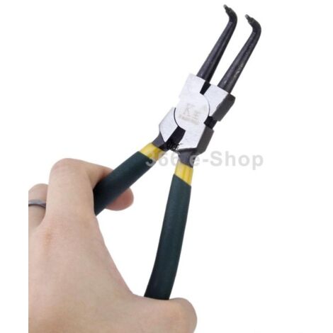PINZA FERMI APRI ANELLI ELASTICI DI SICUREZZA CON BECCHI PIEGATI LUNGA A 90°