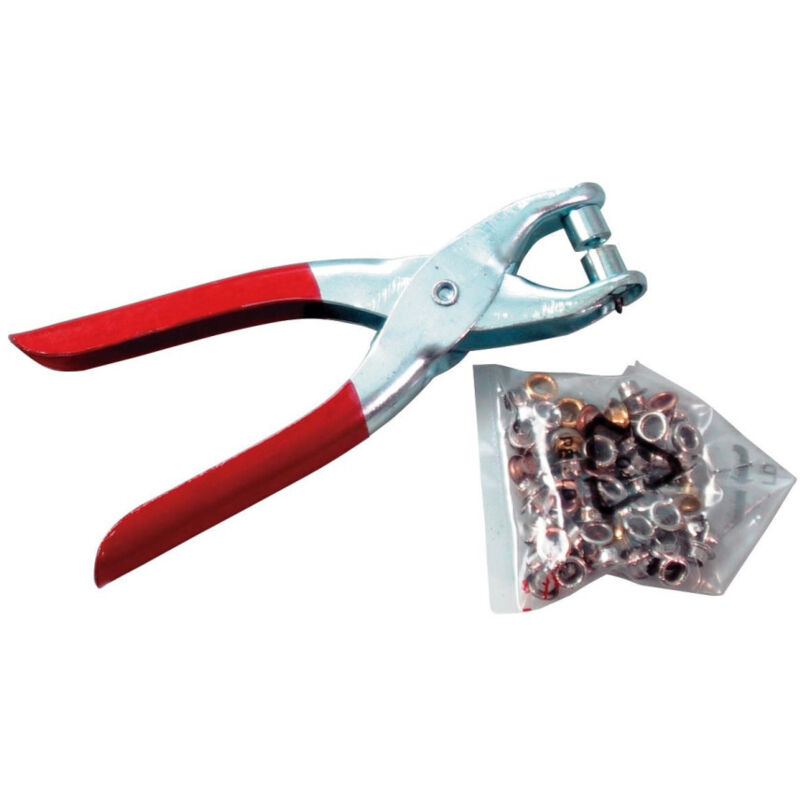 Image of TrAdE Shop Traesio - Pinza Fustellatrice Per Occhielli E Borchie + 30 Borchie Cinture Borse Scarpe -