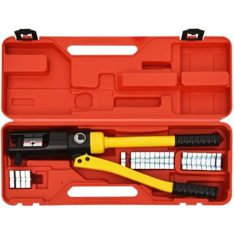 Pinza Crimpatrice Idraulica AMZCNC 8 Ton – 9 Coppie Di Matrici 4-70 Mm², Forbici Incluse, Manico Antiscivolo E Guarnizioni Di Ricambio
