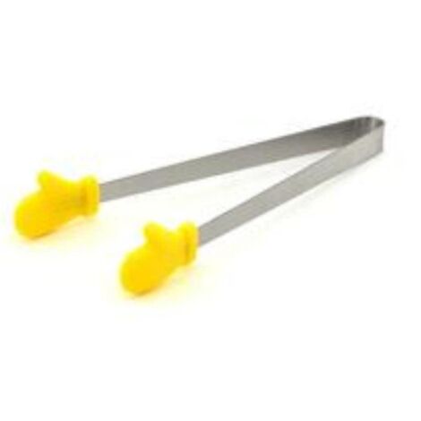 Pinza in silicone a forma di guanto, pinza per barbecue in silicone resistente al calore e buffet di insalate da 5 pollici, pinza per frutta in silicone per cubetti di ghiaccio zucchero, giallo