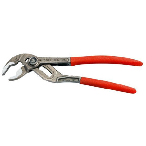 Pinza llave sueca de cremallera Rogrip F, cabeza pulido, Asas de tubo de plástico antideslizantes, Largo : 175 mm
