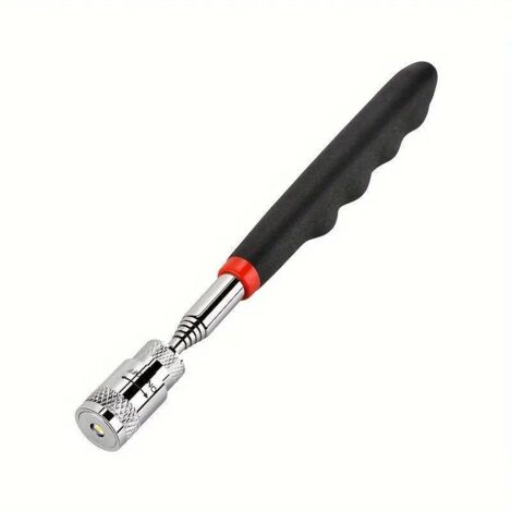 Pinza magnética telescópica flexible, imán de 2 kg, eje extensible ajustable, mango ergonómico antideslizante, para recuperar objetos metálicos.