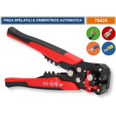 PINZA MULTIFUNZIONE SPELLAFILI CRIMPATURA E TAGLIO SPELLATURA REGOLABILE PER 0.2-6.0 mm²/10-24 AWG