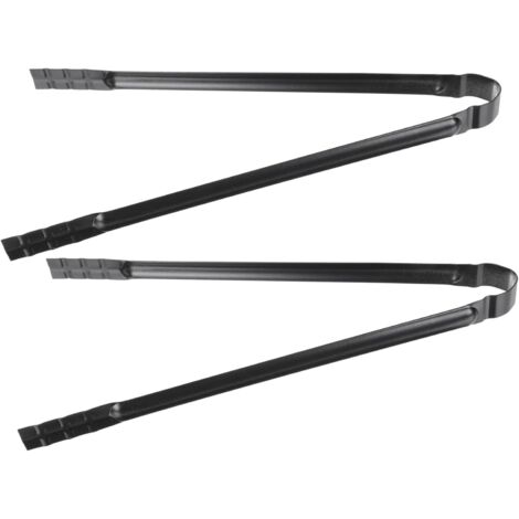 Pinza para carbón de hierro para barbacoa, pinza multifuncional para barbacoa, resistente al calor, color negro.