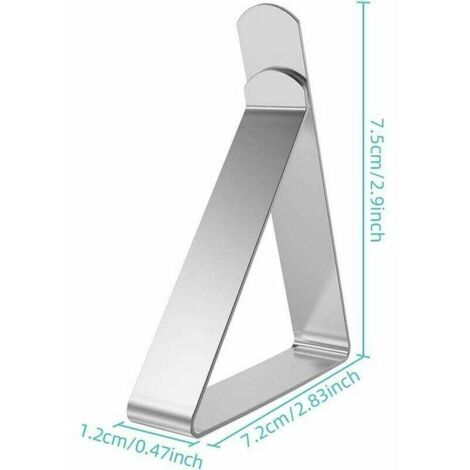 Pinza para mantel de 6 cm: Juego de 12 pinzas ajustables de acero inoxidable para mantel, ideales para uso en exteriores y fiestas.