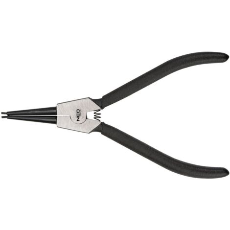 Pinza per anelli elastici, 170 mm, per esterni, curva
