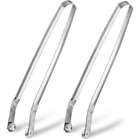 Pinza per barbecue in acciaio inox con ruote - 38 cm - Utensile professionale per grigliare, cucinare e buffet all'aperto - Ideale per salsicce, carne, insalata e frutta