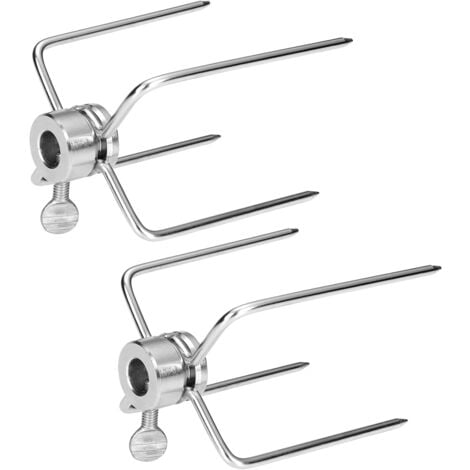 Pinza per carne per accessori girarrosto, set da 2, ago per carne in acciaio inossidabile inossidabile con vite di bloccaggio per spiedo, pollo, shish kebab e molto altro NAIZY