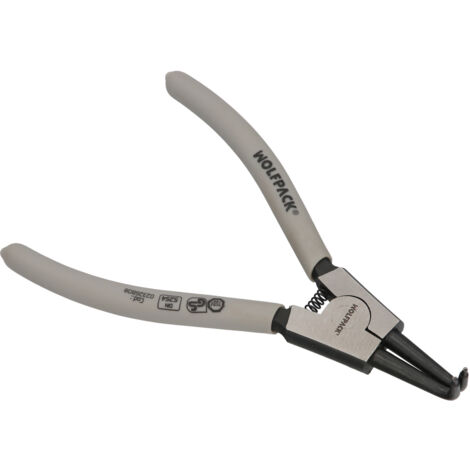Pinza per rondelle esterne curve 175 mm. Acciaio Din 5254