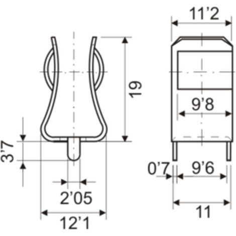 Pinza portafusible c/impreso para Fusibles de 10 x 38 mm Electro Dh 06.098 8430552002924