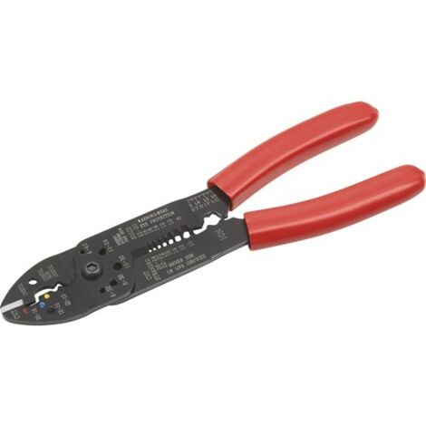 PINZA PROFESSIONALE A TAGLIO DRITTO SERRATERMINALI 200MM - IMPUGNATURA ANTISCIVOLO IN PLASTICA ROSSA